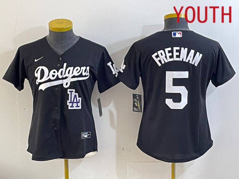 Youth Los Angeles Dodgers #5 Freeman Black Game 2024 Nike MLB Jersey style 11216